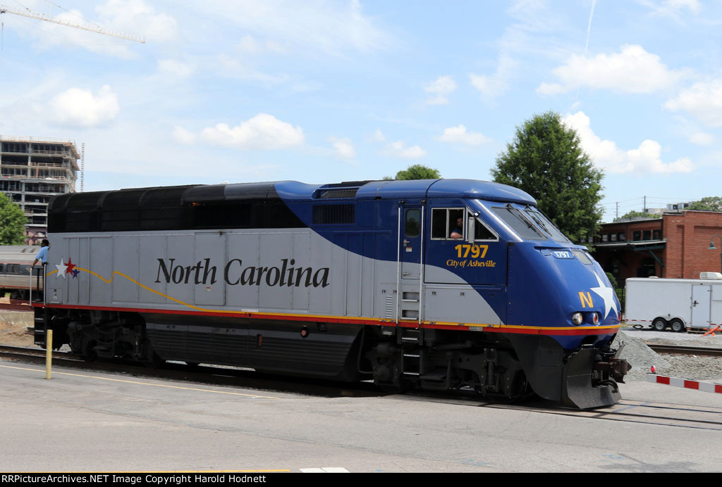 RNCX 1797 has been pulled off train 75 and will now power train 92, the Silver Star